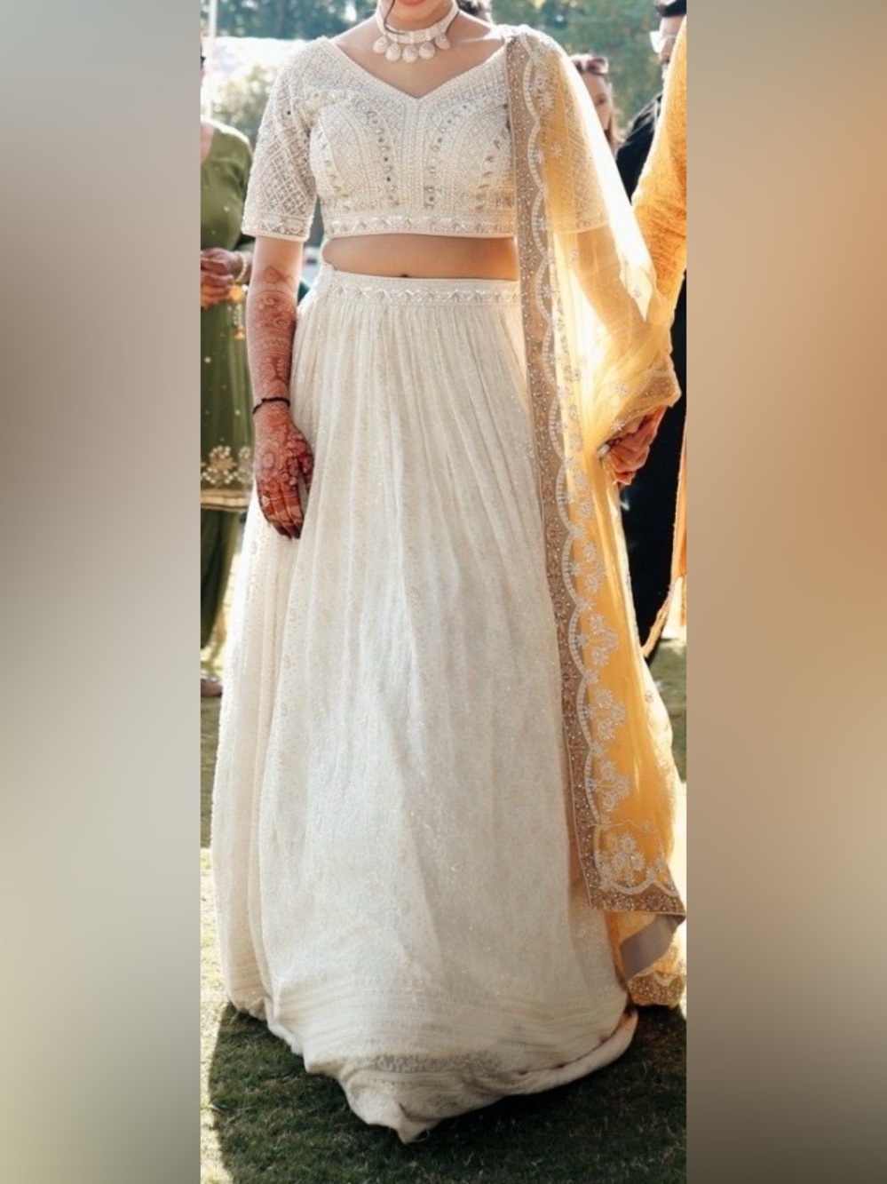 Elegant White Embroidered Women's Dress